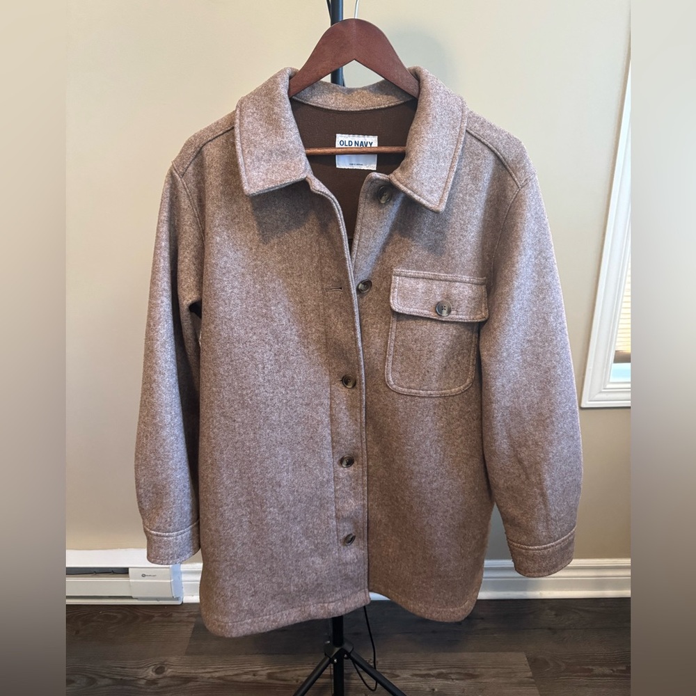 Old Navy Brown Button-Up Shacket